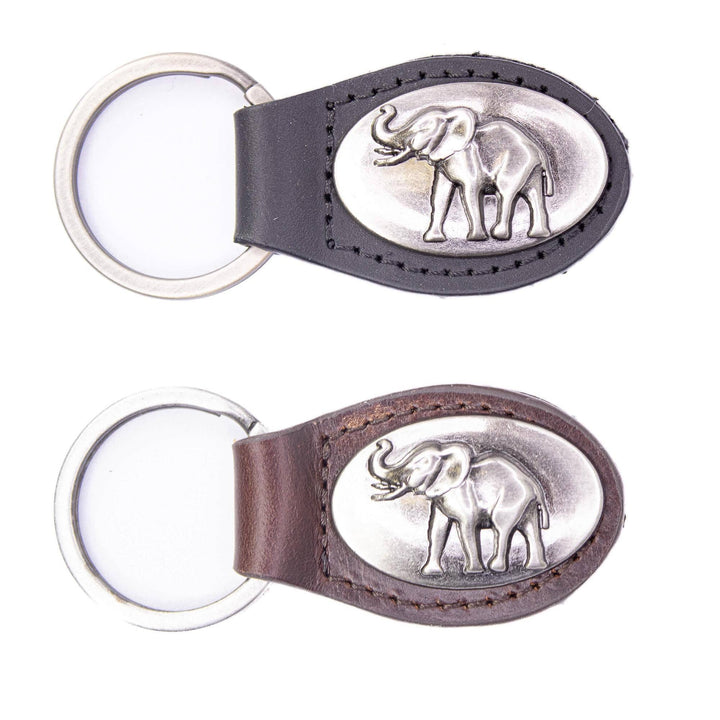 Zep-Pro - Alabama Crimson Pride Oval Leather Key Fob.: UAL - Brown