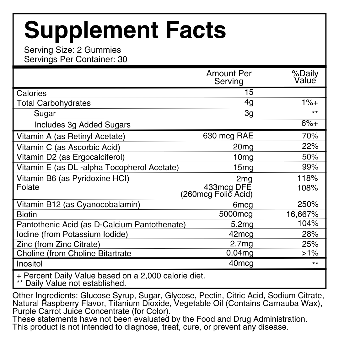 WEEM - Hair, Skin & Nails Gummies – Grow Thicker, Fuller Hair: 1 Month Supply