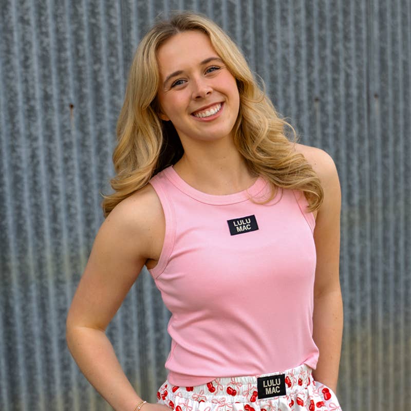 Girlie Girl Originals - DD-TANK LIGHT PINK LULU MAC SOLID TANK TOPS: LIGHT PINK / Medium