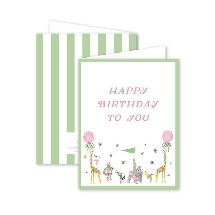 Dogwood Hill - Animal Parade Green Birthday: Single Card