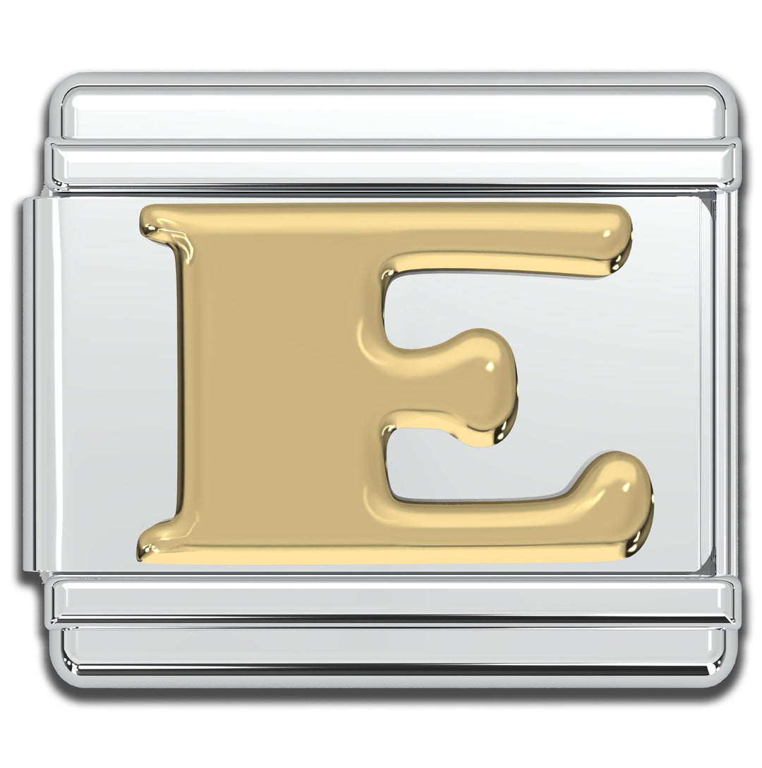 Natalia - Italian Charm Letters A-Z - 9mm Gold Bracelet Charms: B
