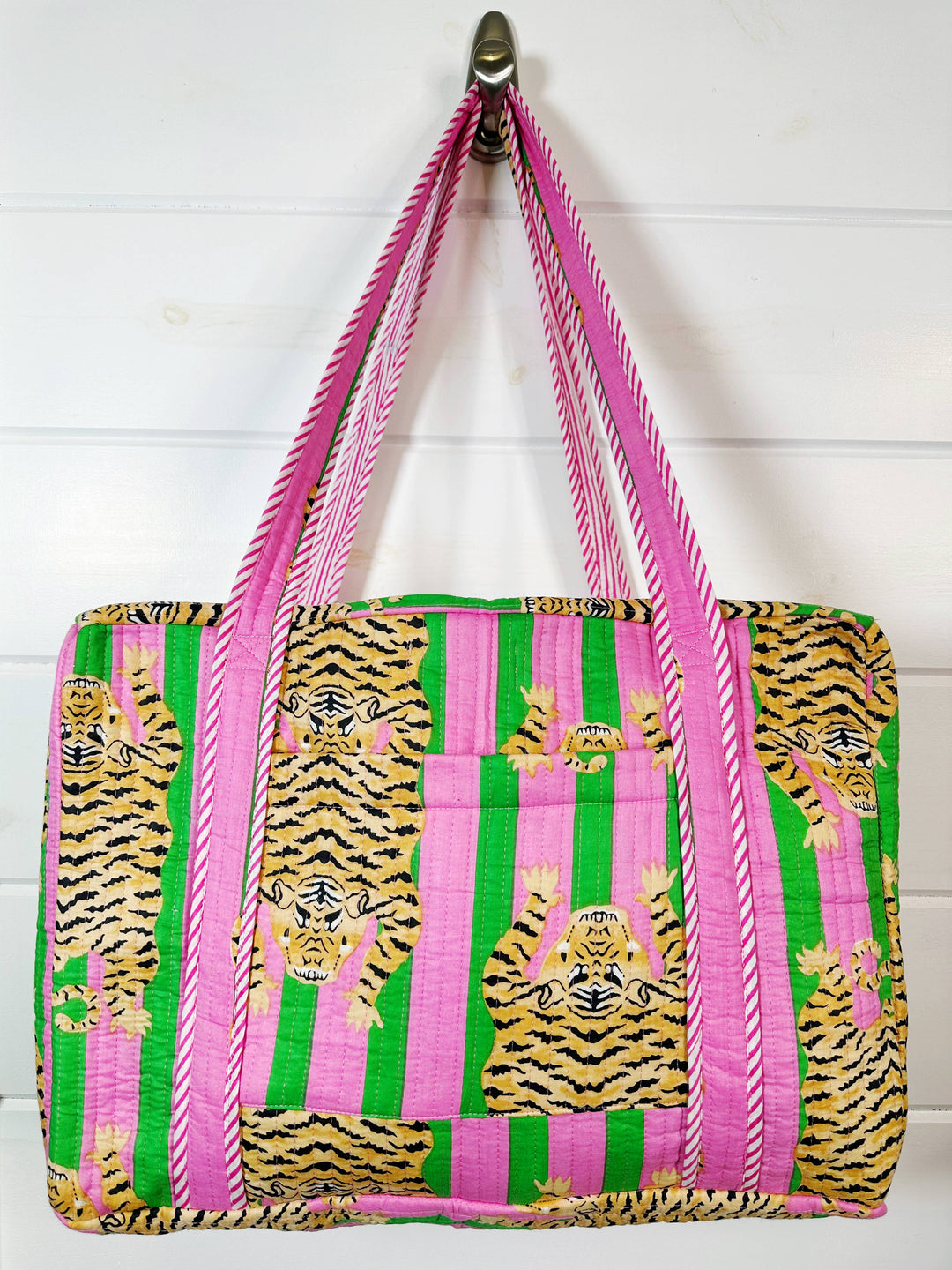 Folklore Couture - Quilted Duffle Bag | Weekender Travel Overnight Bag | Tigers