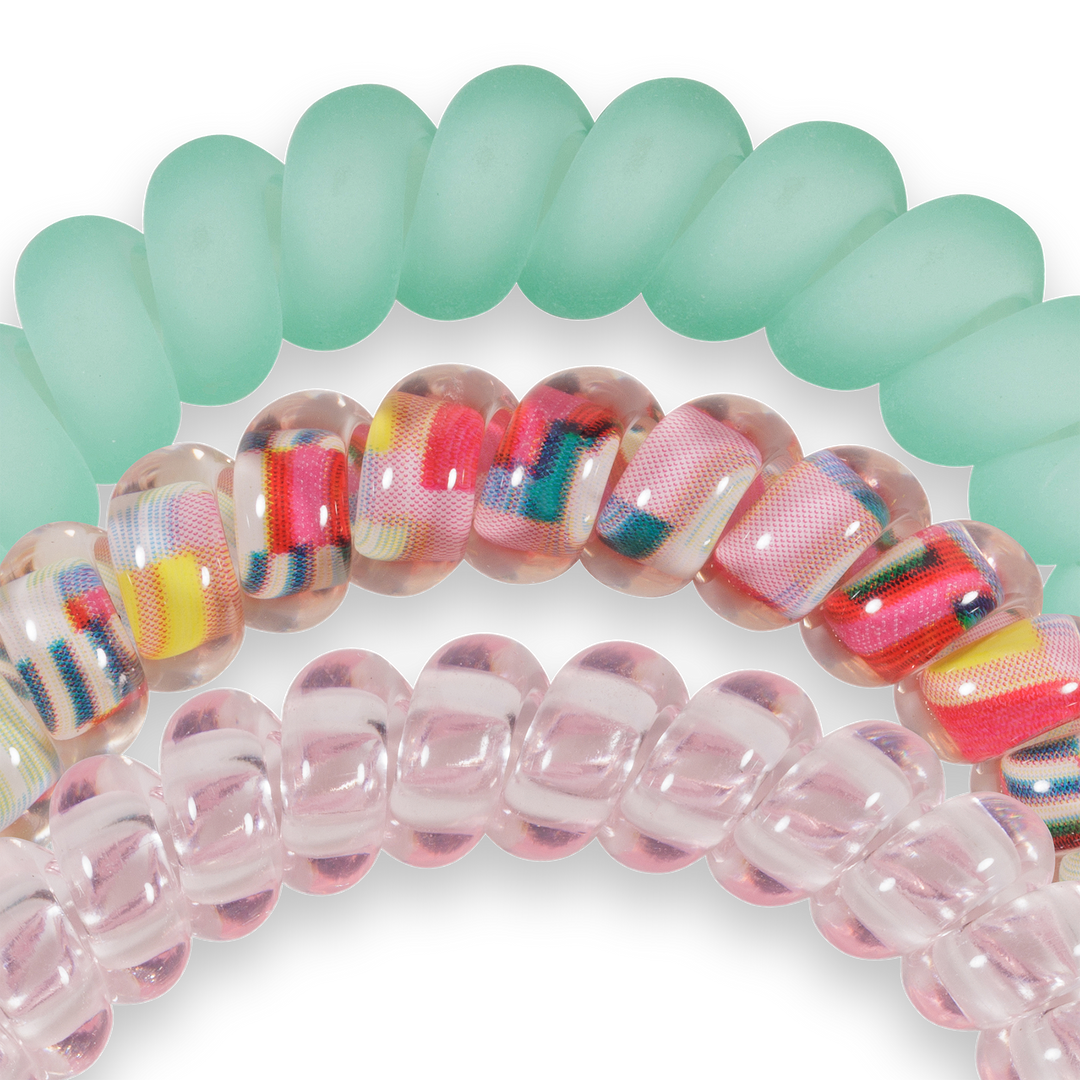 TELETIES - Spiral Hair Coils | Small | Spring Splash