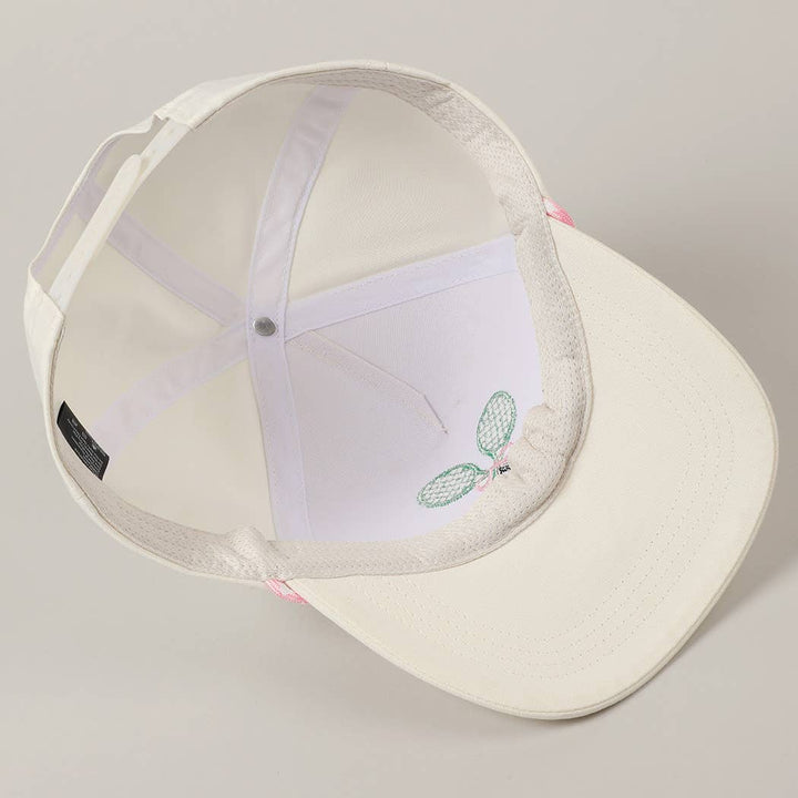 Fashion City - Tennis Racquets Ribbon Embroidery Trucker Hat: LT BLUE / ONE SIZE