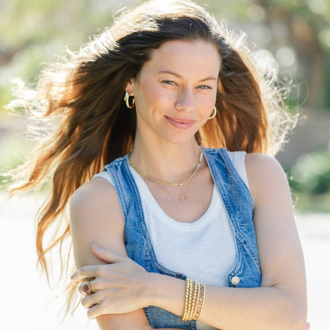 Splendid Iris - Crystal Accented Cuff Bracelet