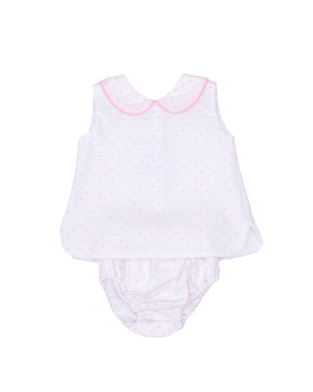 Raleigh Light Pink Swiss Dot Diaper Set
