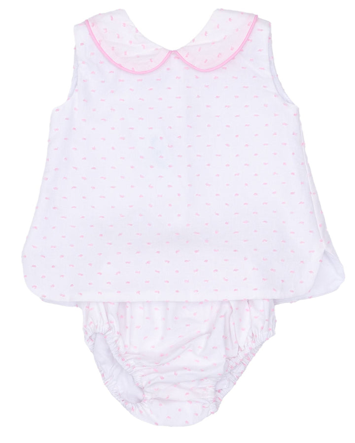 Raleigh Light Pink Swiss Dot Diaper Set