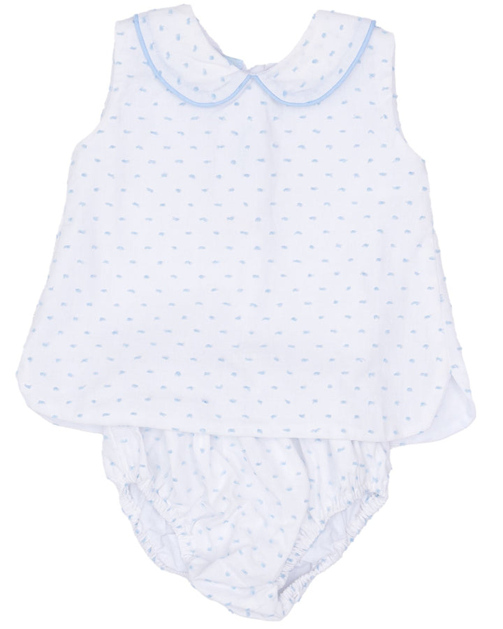 Raleigh Light Blue Swiss Dot Diaper Set