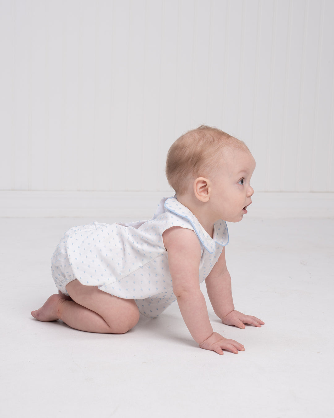 Raleigh Light Blue Swiss Dot Diaper Set