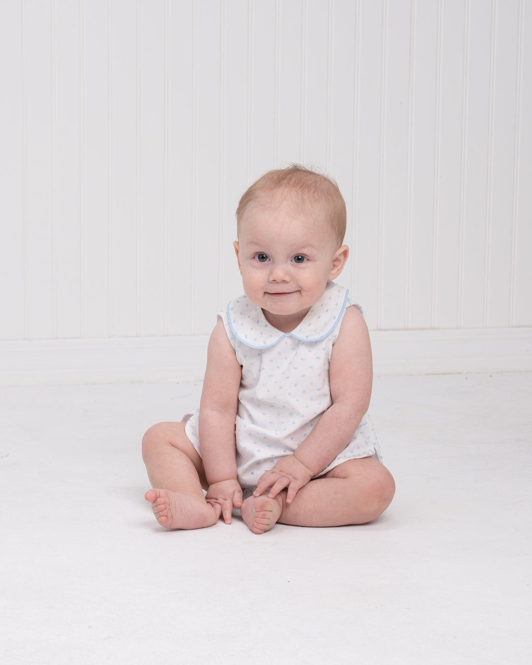 Raleigh Light Blue Swiss Dot Diaper Set