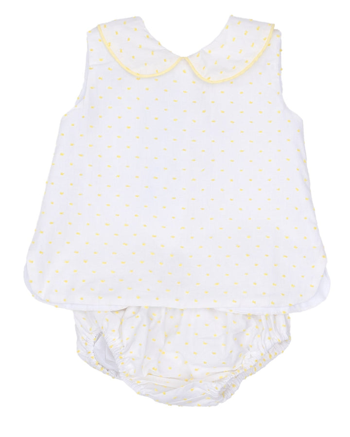 Raleigh Yellow Swiss Dot Diaper Set