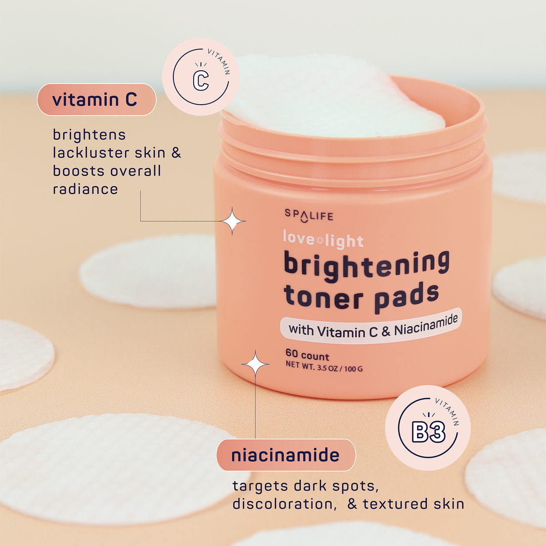 My Spa Life - Love + light Korean Skincare Brightening Toner Pads - 60 Ct
