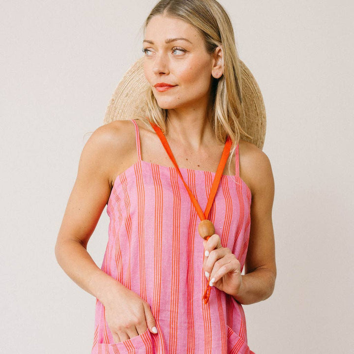 Sunshine Tienda - Orchid Pinstripe Grotto Dress: XS