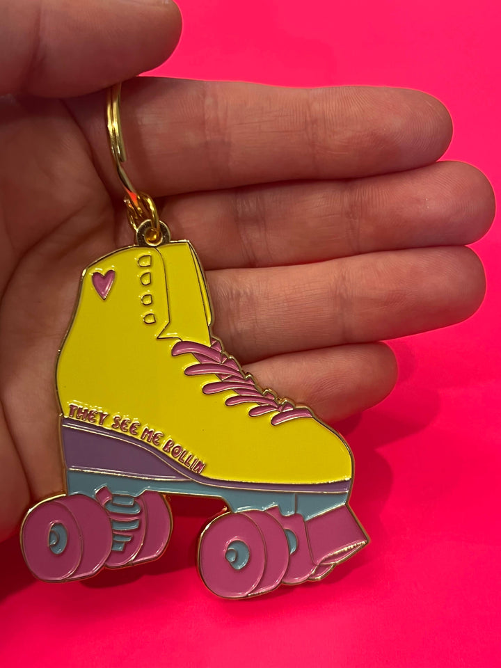 R is for Robo - Roller Skate Keychains for Women Retro 90s Nostalgia Gifts