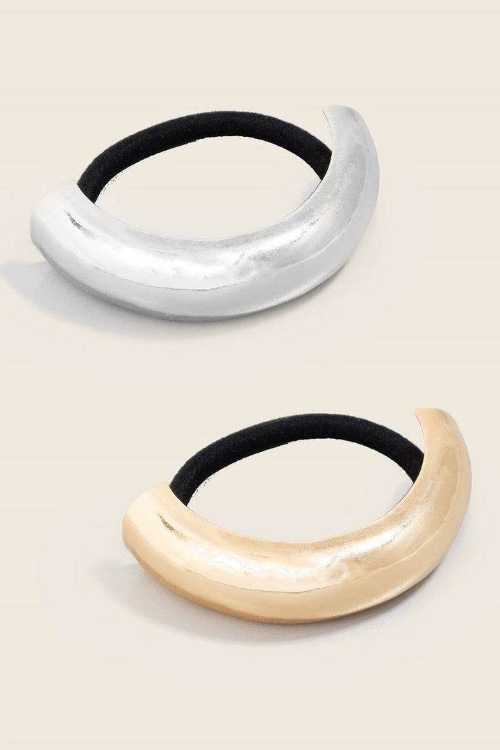 Anarchy Street - 2Pc Gold And Silver Cuff Hair Tie Set: Assorted
