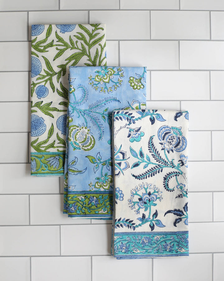 PACIFIC & ROSE TEXTILES - Kitchen Towel Pomegranate Blue, Set of 2