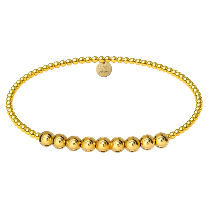 bara boheme - Robyn | Gold Filled Beaded Bracelet: 2-Tone (silver/gold) / Stretchy 6.5" (small)