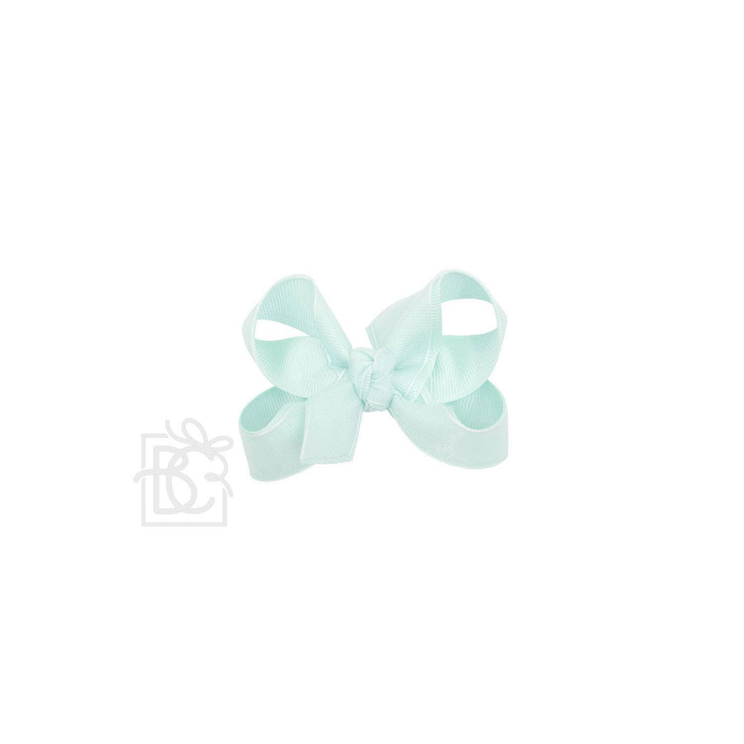 Beyond Creations, LLC - LAYERED ORGANZA/GROSGRAIN BOW ON CLIP: 4.5" Large - 1.5" Ribbons on Alligator Clip / Powder Blue