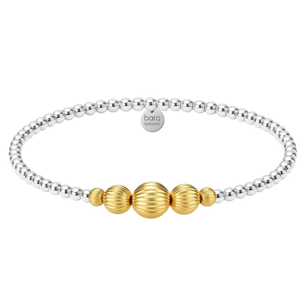 bara boheme - Victoria | Gold Filled Beaded Bracelet: Sterling Silver / Clasp