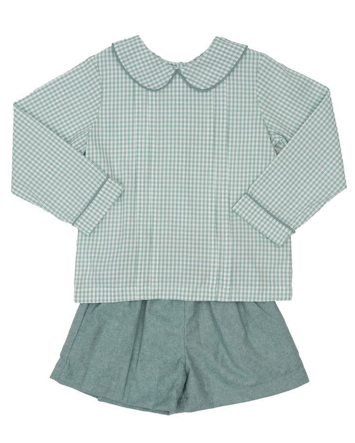 Tyler Teal Briar Check Short Set