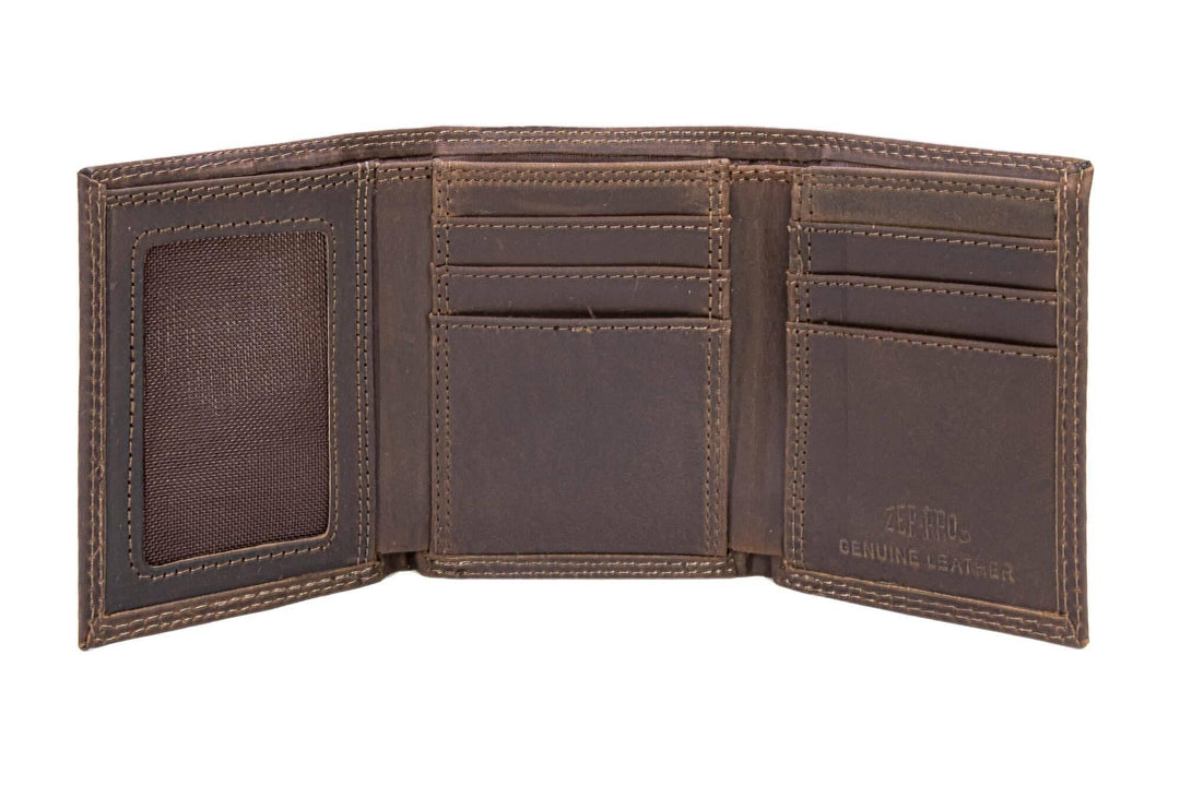 Zep-Pro - Auburn Tigers Men's Collegiate Trifold Leather Wallet.: Crazyhorse Brown