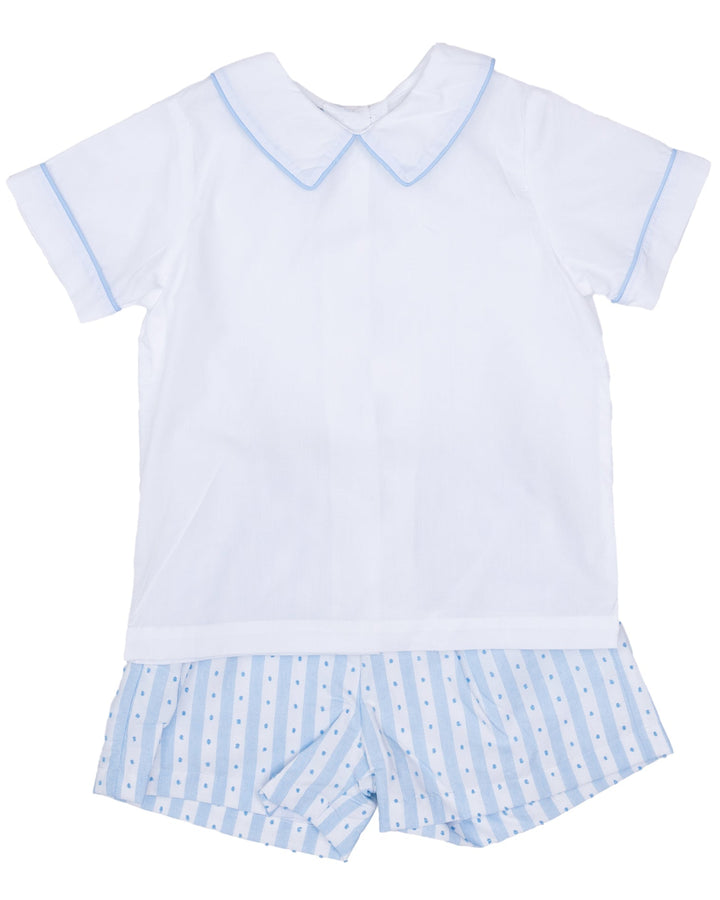 John Blue Stripe Breeze Short Set
