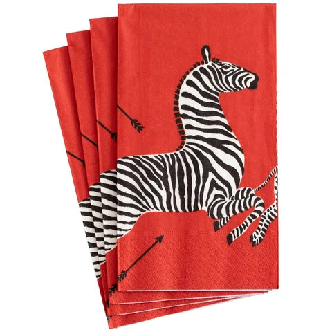 Zebras Red Guest Towel