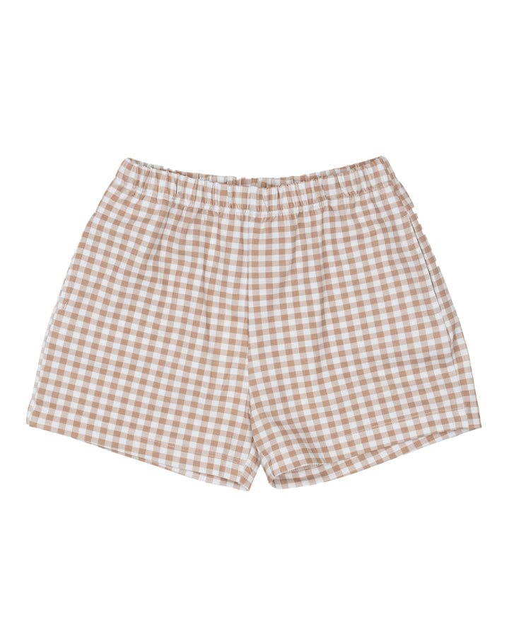 Tan Gingham Boy Shorts