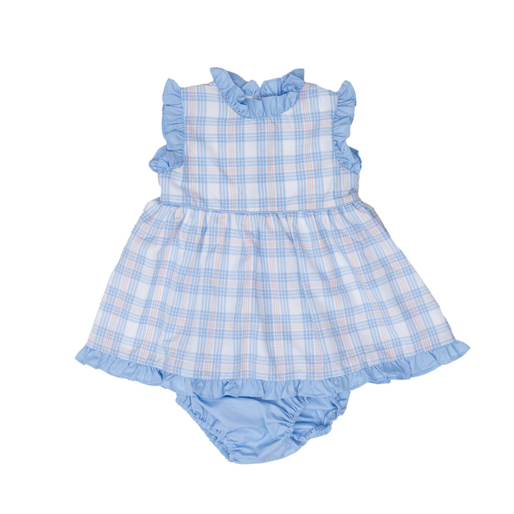 Reagan Pink & Blue Plaid Bloomer Set