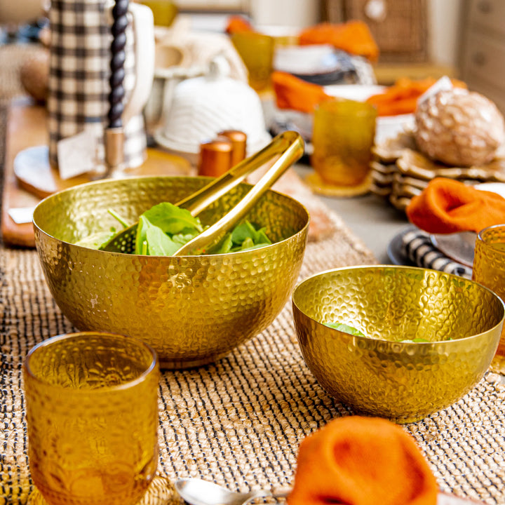 Gold Round Hammered Bowl'
