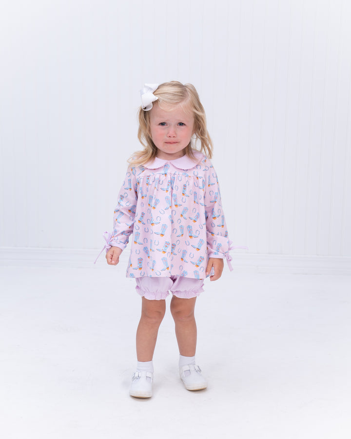 Mary Charlotte Pink Rodeo Bloomer Set