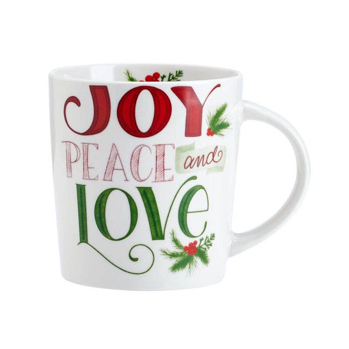 Fitz and Floyd® Mikasa® Pfaltzgraff® - Pfaltzgraff Holiday 18Oz Mug  Joy Peace Love Open Stock: Porcelain / English / Holiday