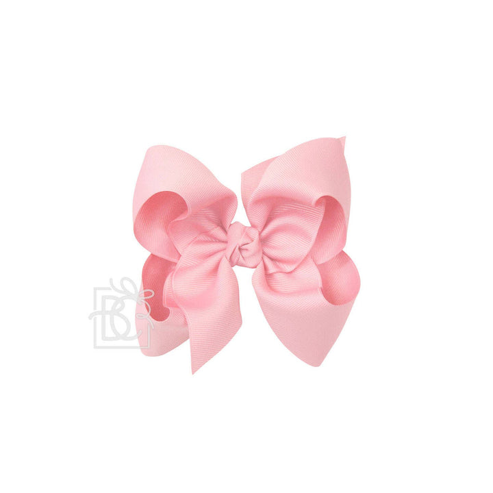 Beyond Creations, LLC - SIGNATURE GROSGRAIN BOW ON CLIP: 5.5" Huge - 2.25" Ribbon on Alligator Clip / PINK