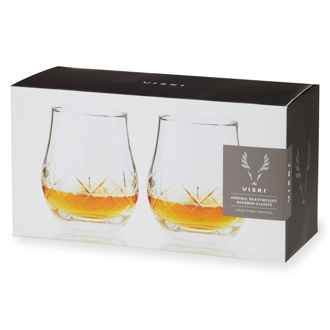 Viski - Admiral™ Crystal Heavyweight Bourbon Glasses - Set of 2