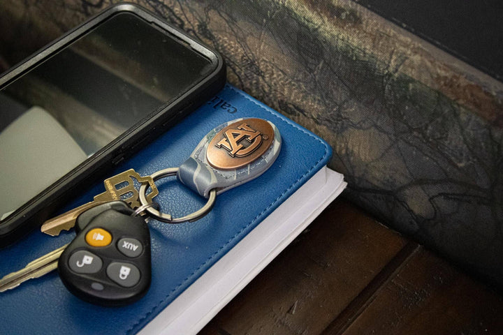 Zep-Pro - Auburn Tigers Oval Camo Leather Key Fob.: Brown/Tan Camo