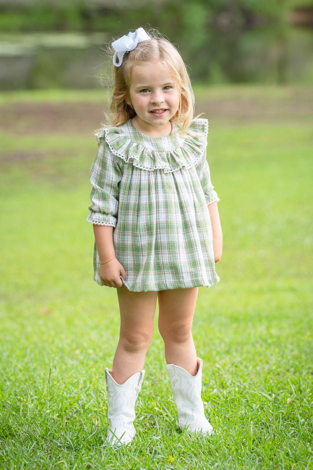 Layla Mallard Grove Plaid Bloomer Set