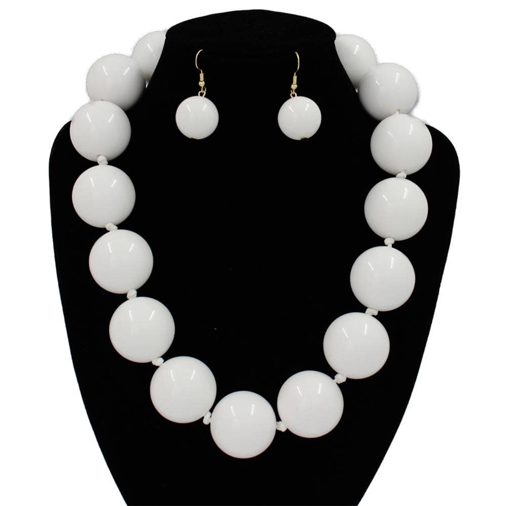 Sensibling Corp. - Chunky Ball Beaded Statement Necklace: Light Blue