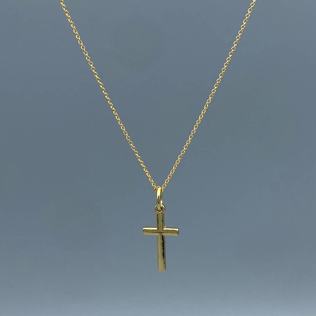 Something Silver - Faith Cross Necklace: Gold Filled