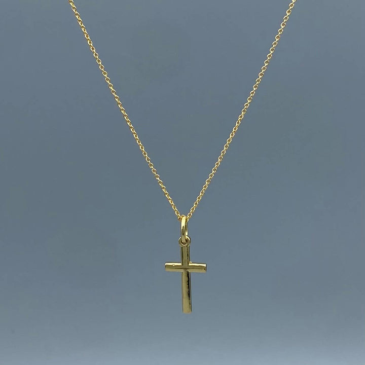 Something Silver - Faith Cross Necklace: Gold Filled