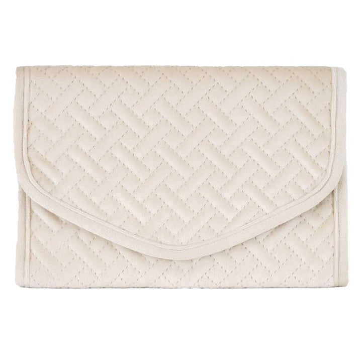 The Royal Standard - Quilted Jewelry Clutch   Off White   9.25x6.5