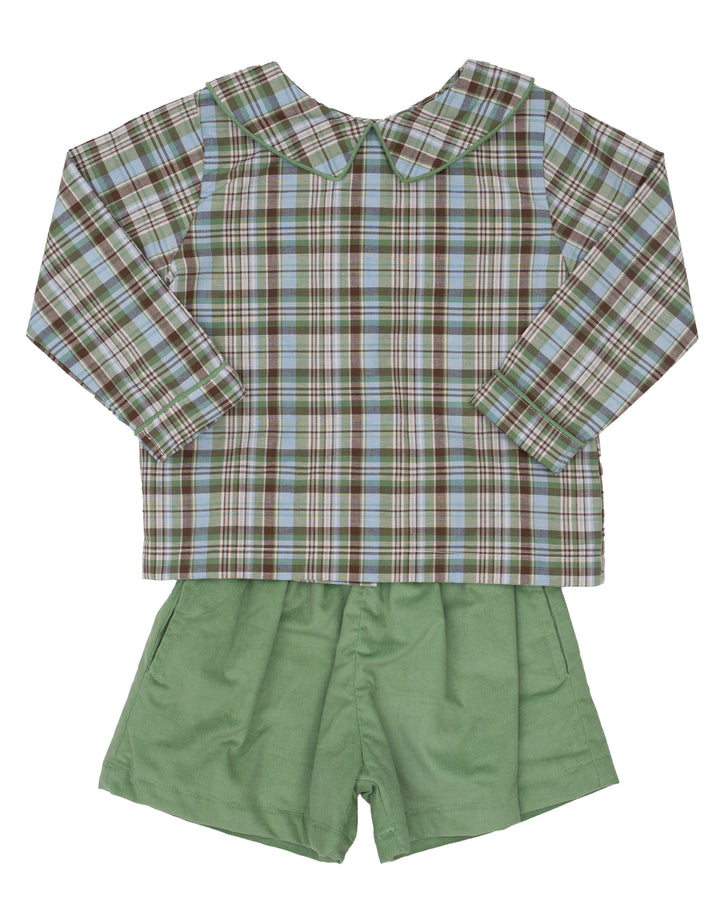John Greenbriar Plaid Short Set