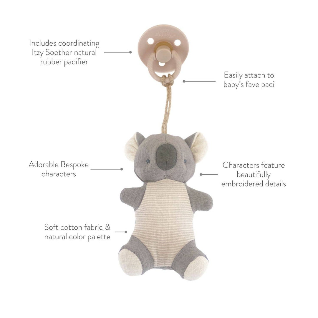 Itzy Ritzy - *NEW OPTIONS* Bitzy Pal Natural Rubber Pacifier & Plush: Bow