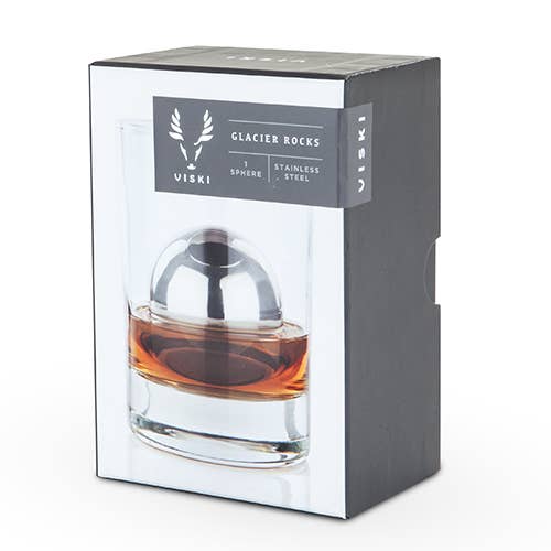 Viski - Glacier Rocks® Large Stainless Steel Whiskey Ball