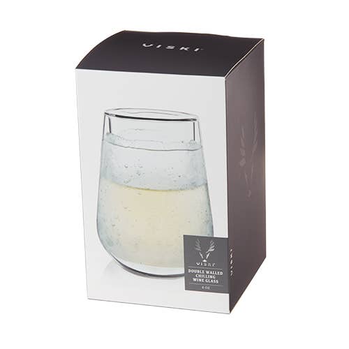Viski - Glacier™ Double Walled Chilling Wine Glass w/ Cooling Gel