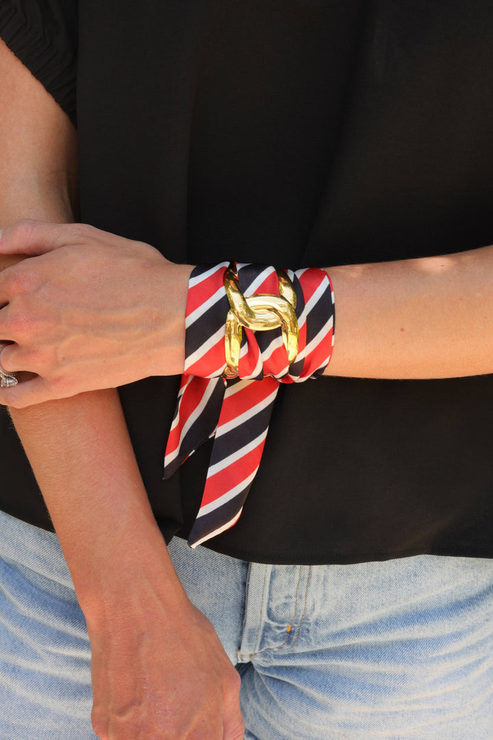 Caroline Hill - Serafina Scarf Bracelet Bk Rd Stripe: Default
