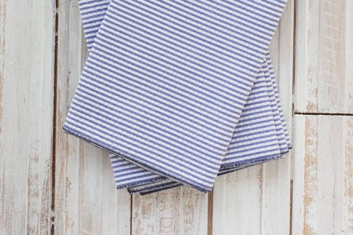 Dot and Army - Seersucker Everyday Napkins, set of four: Navy Blue