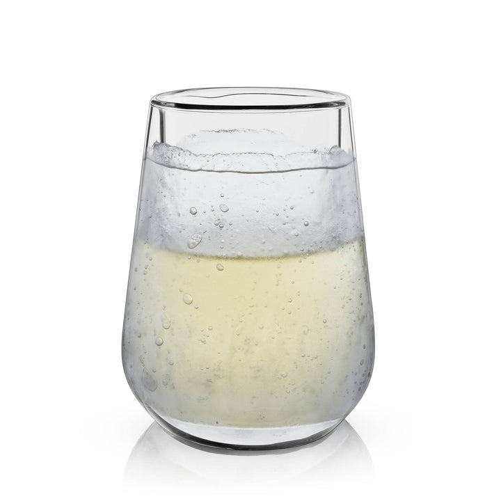 Viski - Glacier™ Double Walled Chilling Wine Glass w/ Cooling Gel
