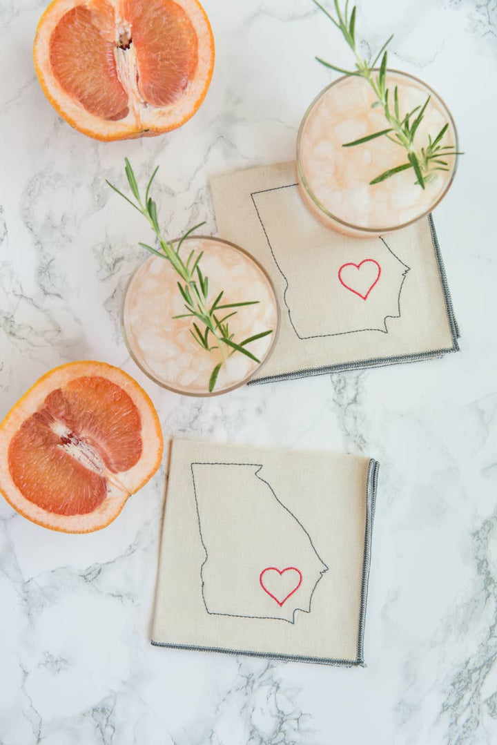 Dot and Army - Custom State Cocktail Napkins, set of four