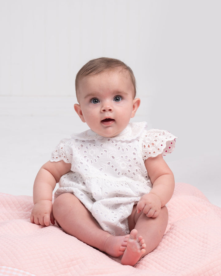 Olive White Eyelet Bubble