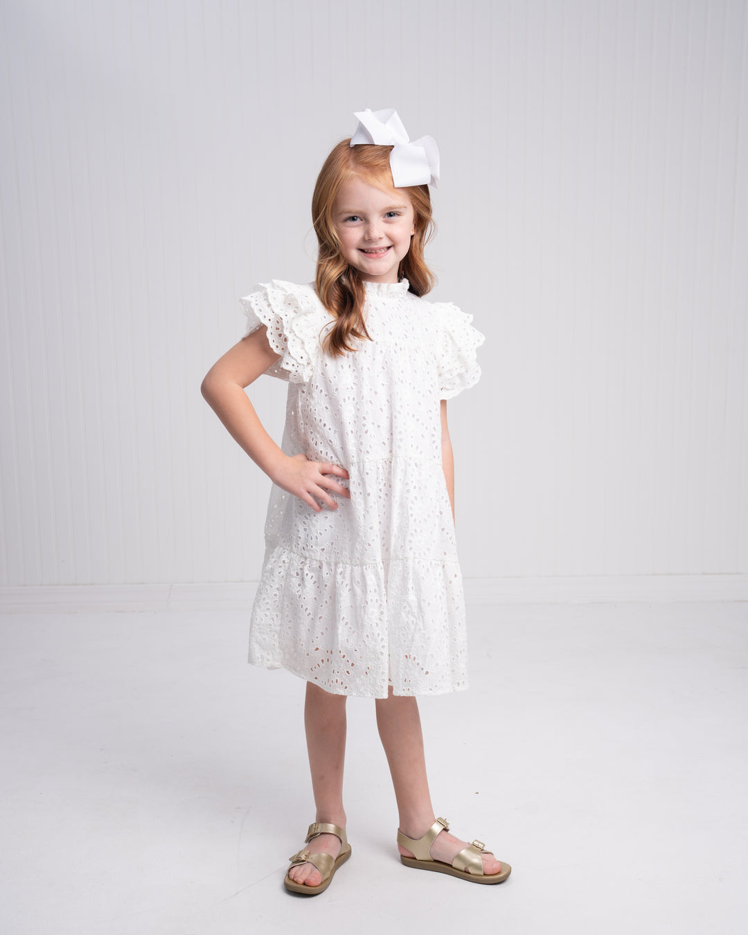 Hallie White Eyelet Dress